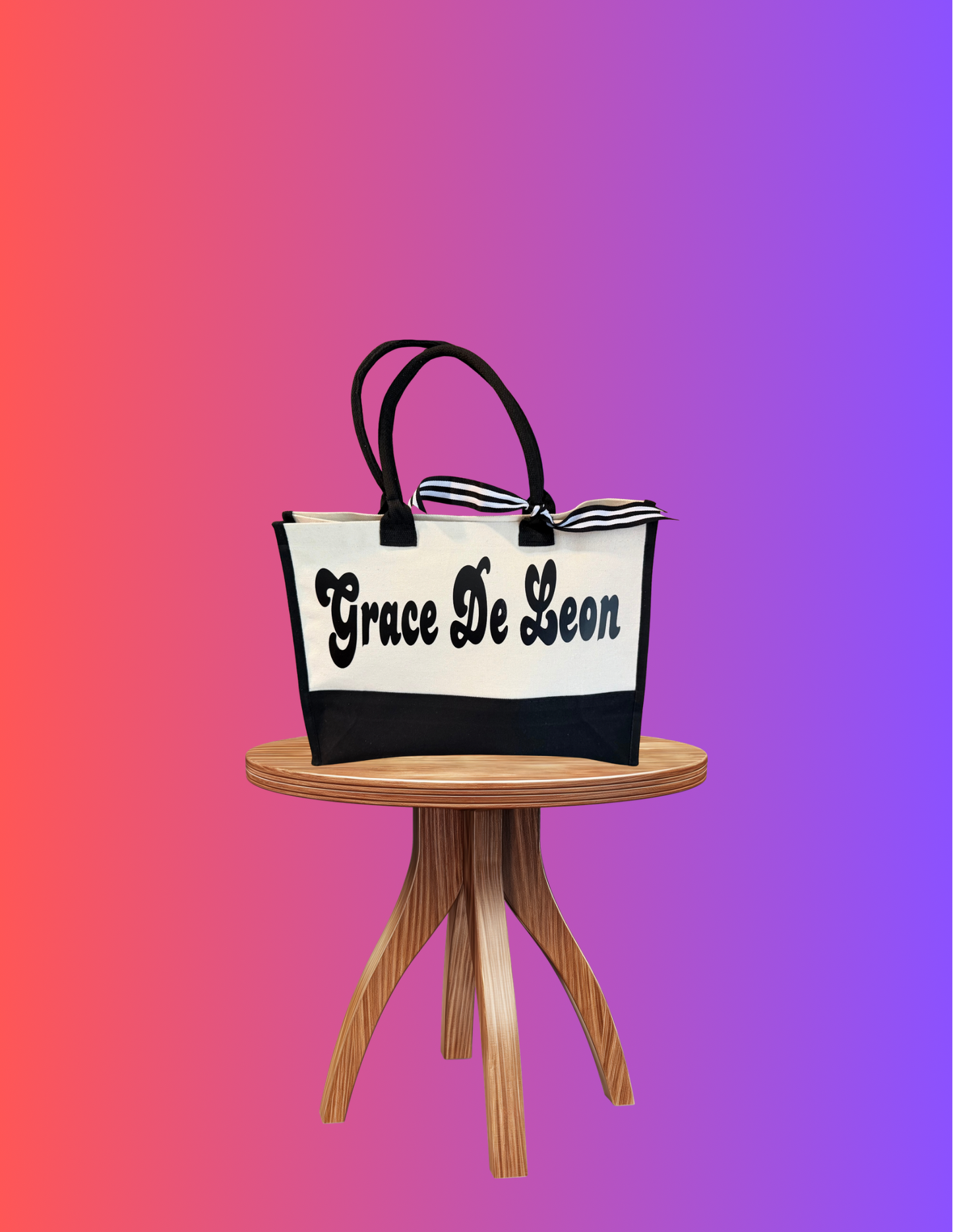 Monogrammed Canvas Tote Bag