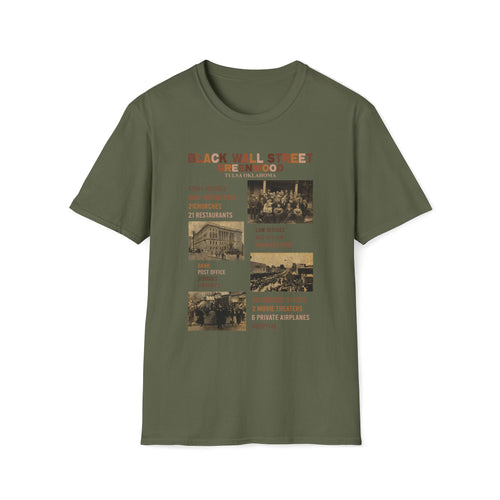 Black Wall Street Greenwood Vintage Tee — Historic Tulsa District Photo Collage Shirt